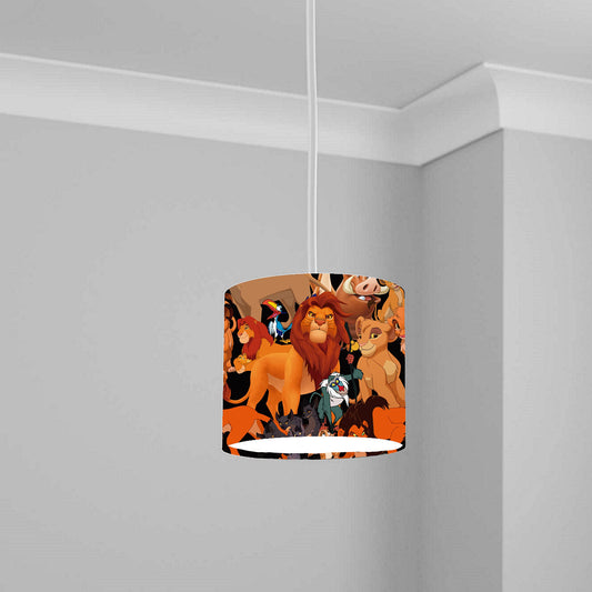 Orange Black Lion Safari Theme Ceiling Lampshade Lightshade for Kids Room - 20cm x 18.5cm