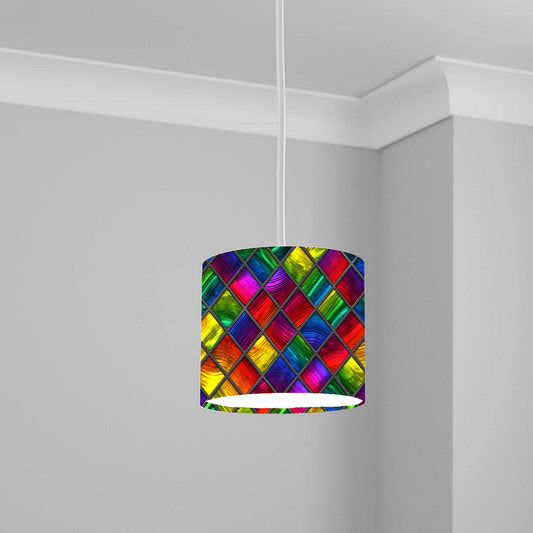 Rainbow Glass Pattern Ceiling Lampshade Lightshade for Nursery - 20cm x 18.5cm