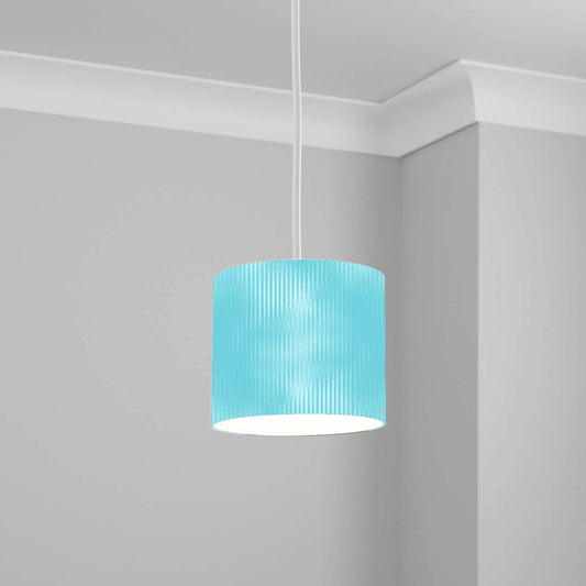 Sky Blue Textured Pattern Ceiling Lampshade Lightshade for Room - 20cm x 18.5cm