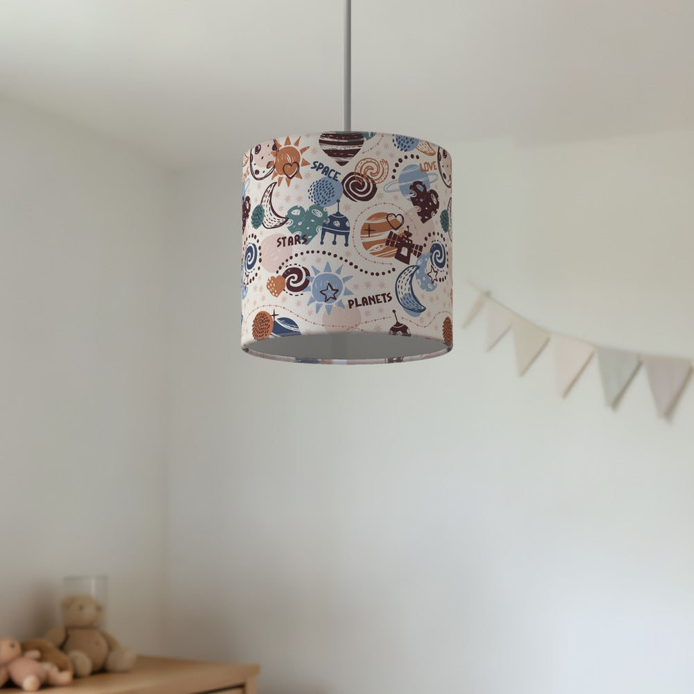 Space Adventure Planets Rocket lampshade