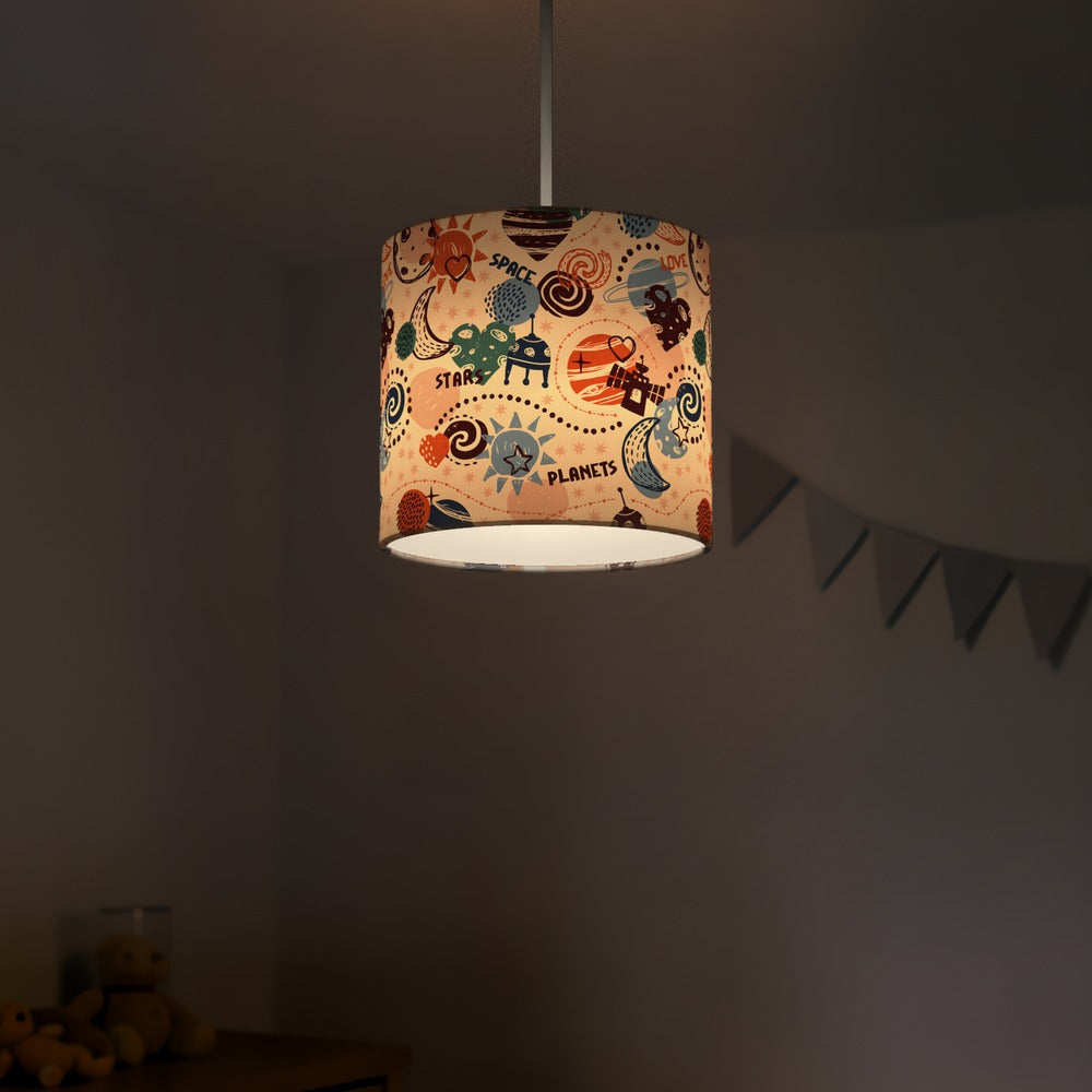 Space Adventure Planets Rocket lampshade