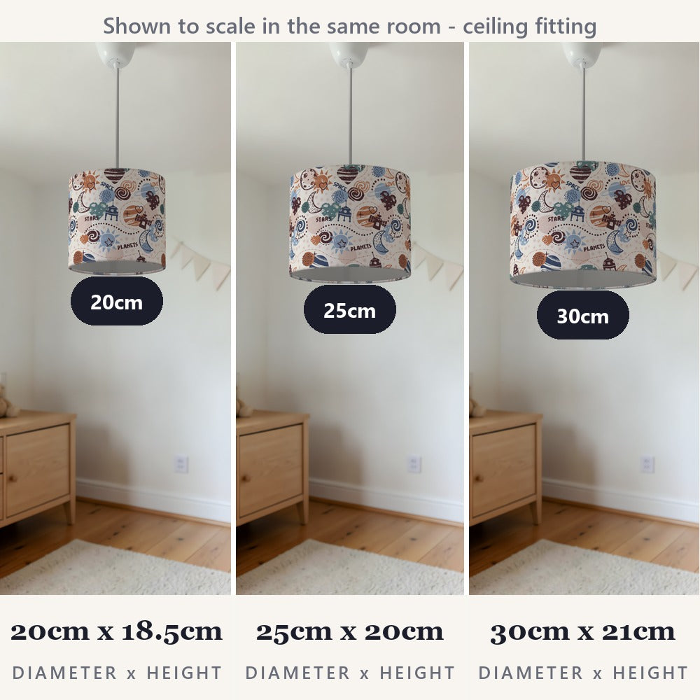 Space Adventure Planets Rocket lampshade