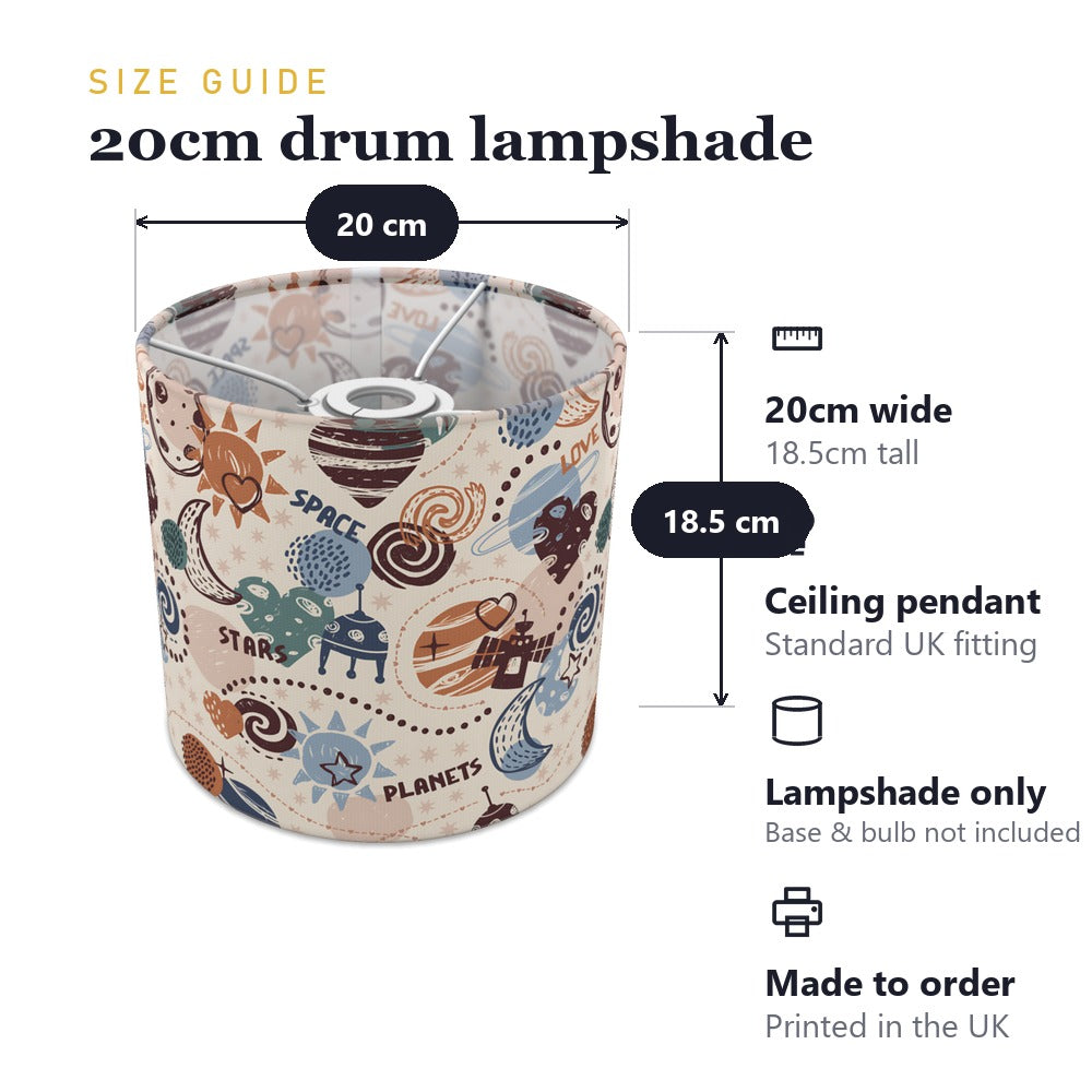 Space Adventure Planets Rocket lampshade