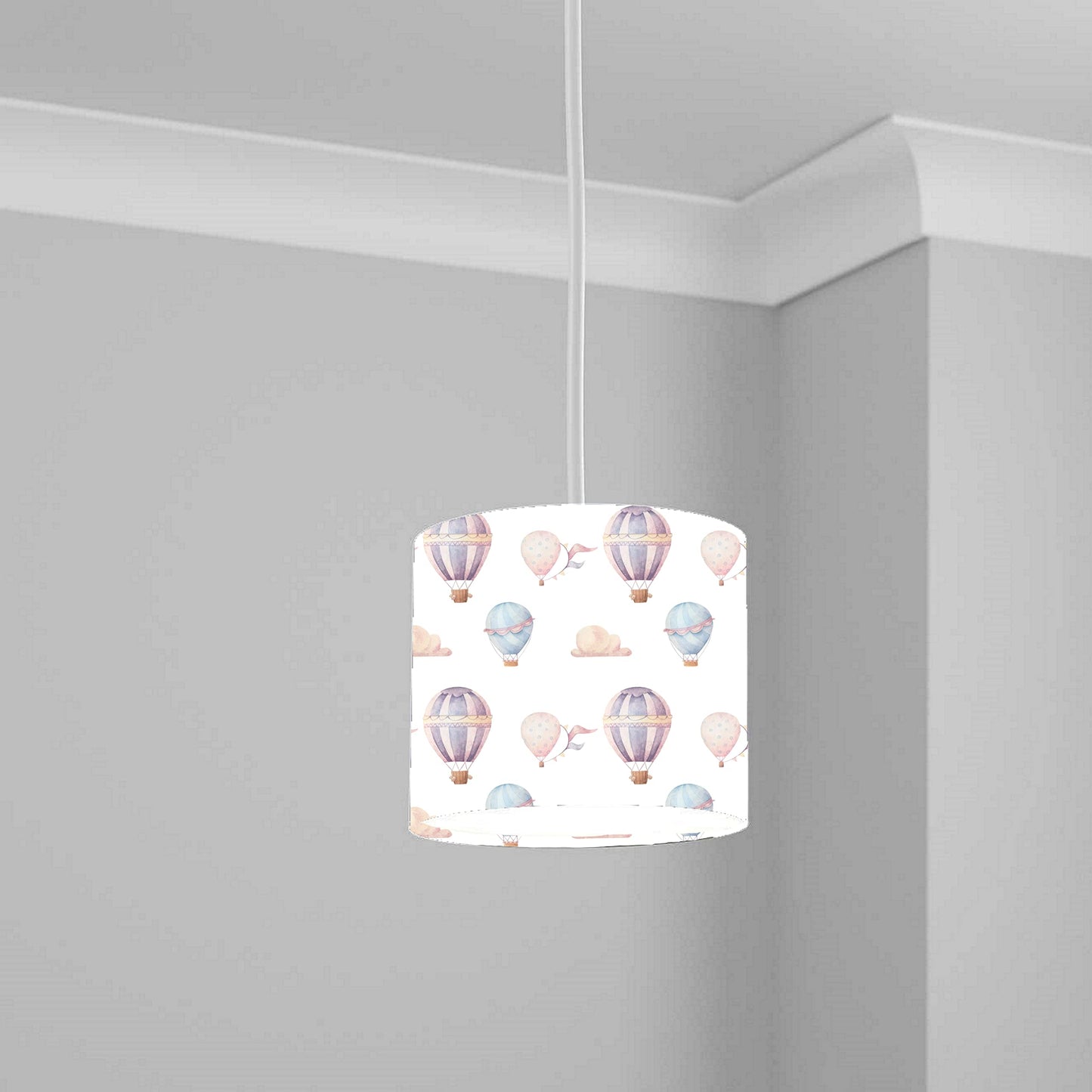 Pastel Hot Air Balloon Ceiling Lampshade Lightshade for Nursery - 20cm x 18.5cm