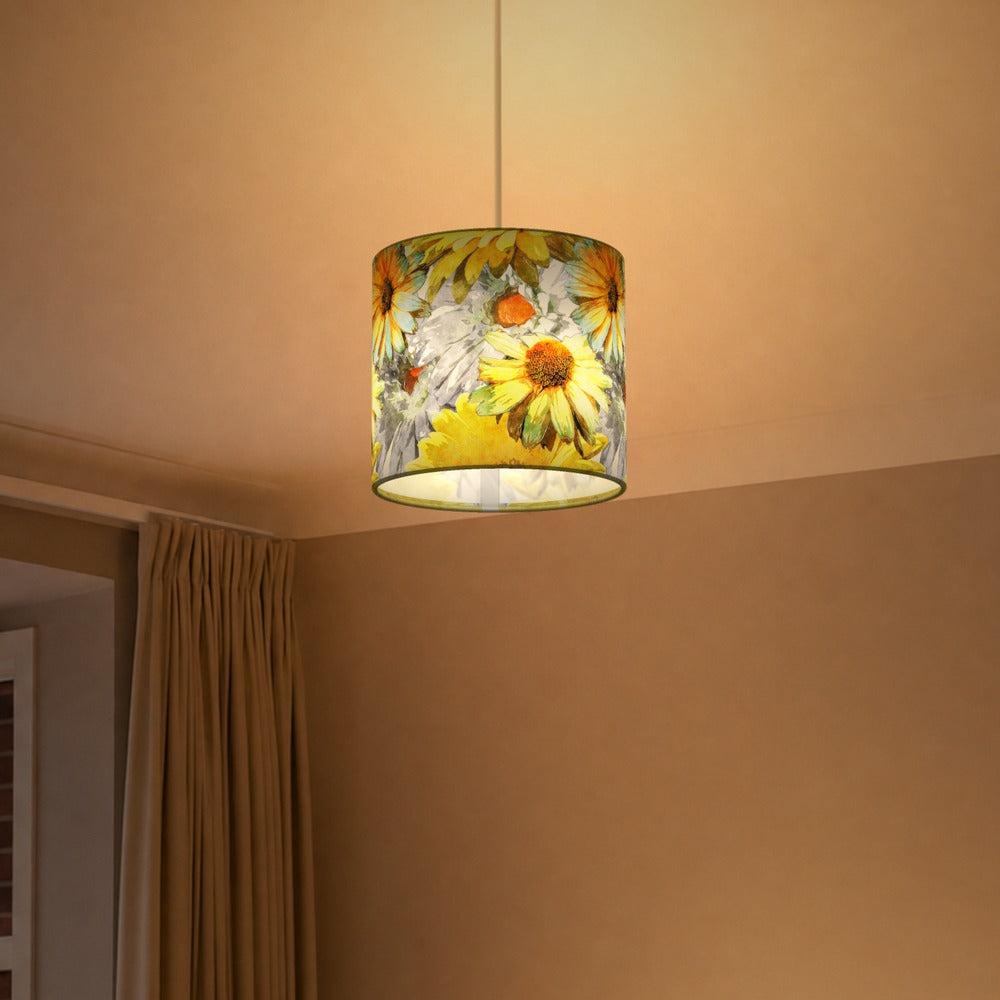 Yellow Floral Watercolor lampshade