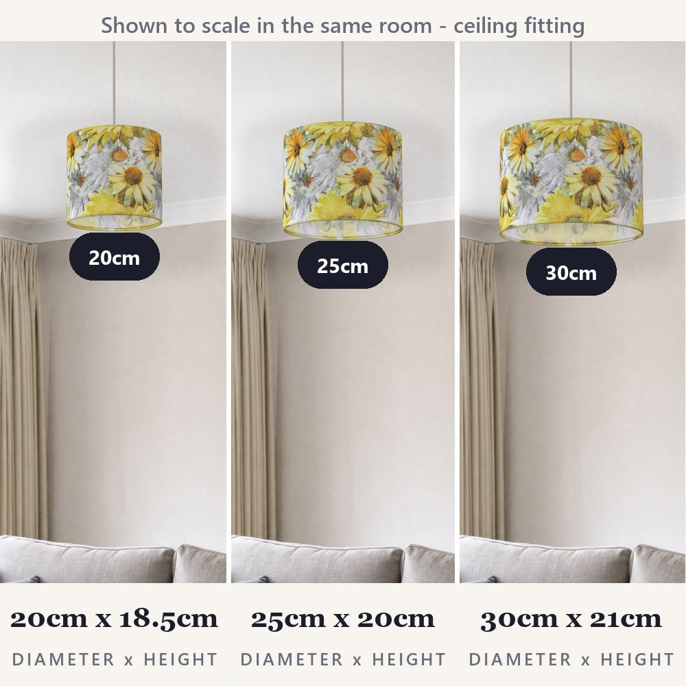 Yellow Floral Watercolor lampshade
