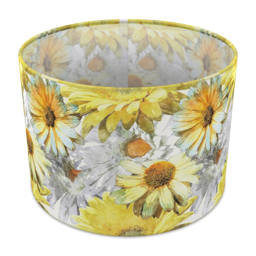 Yellow Floral Watercolor lampshade - 30cm Table