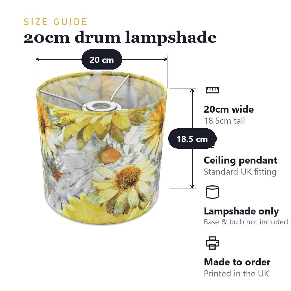 Yellow Floral Watercolor lampshade
