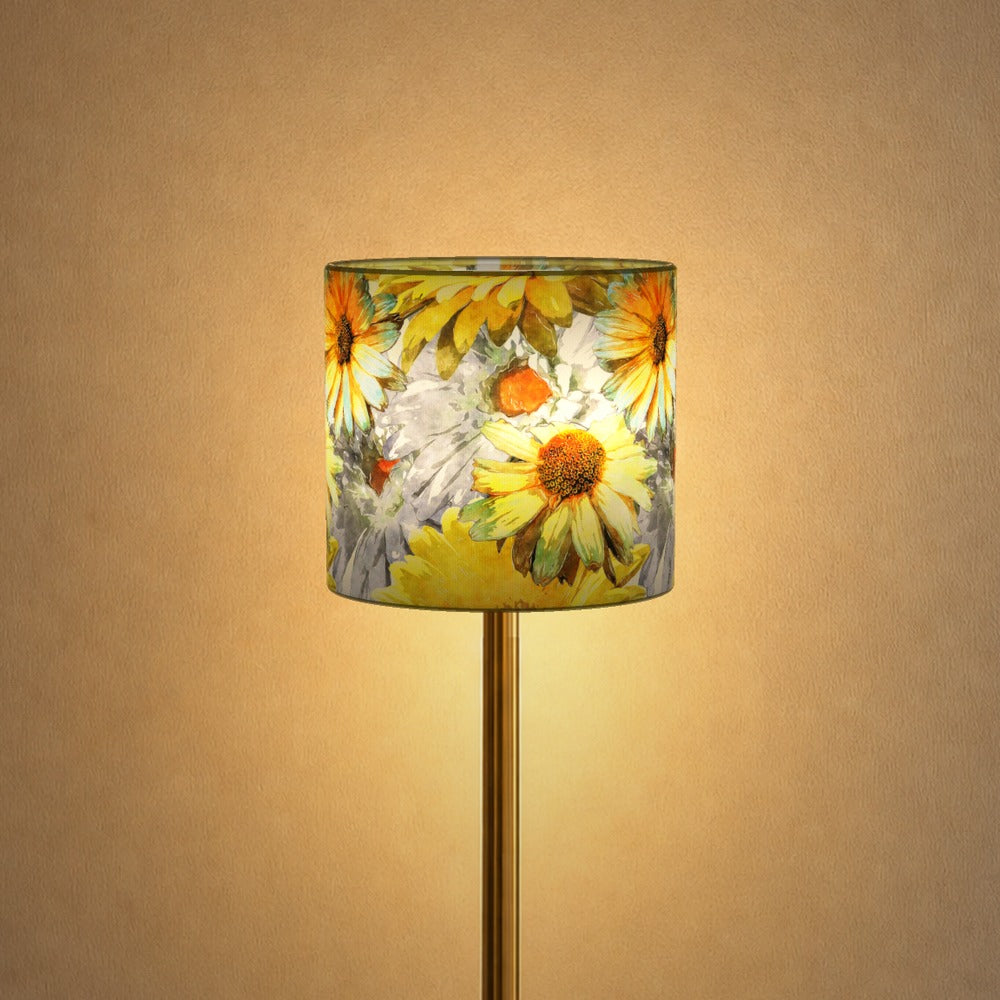 Yellow Floral Watercolor lampshade