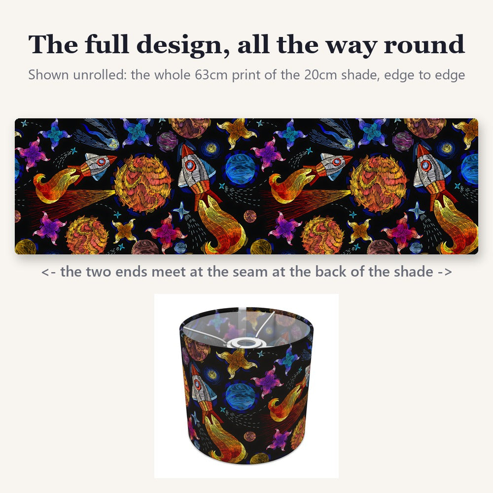 Colorful Space Rocket and Planets lampshade