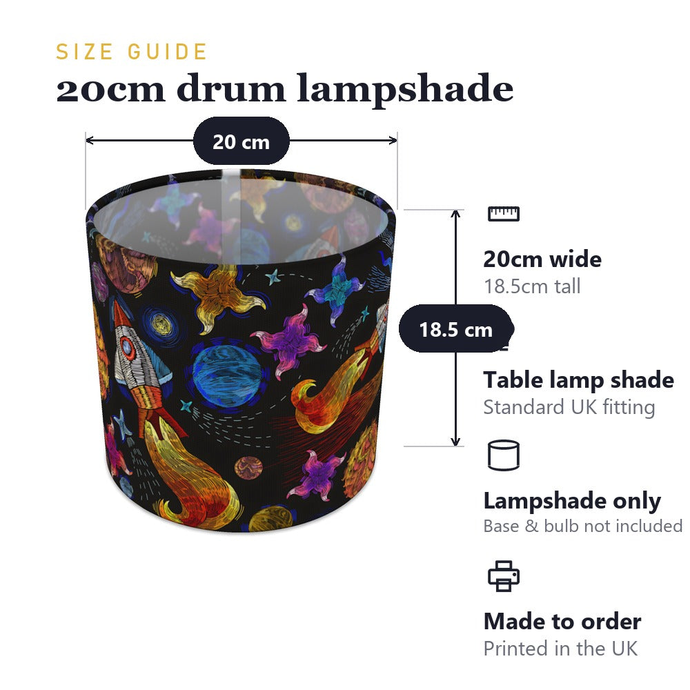 Colorful Space Rocket and Planets lampshade