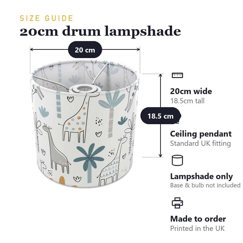 Whimsical Giraffe and Tree Pattern lampshade