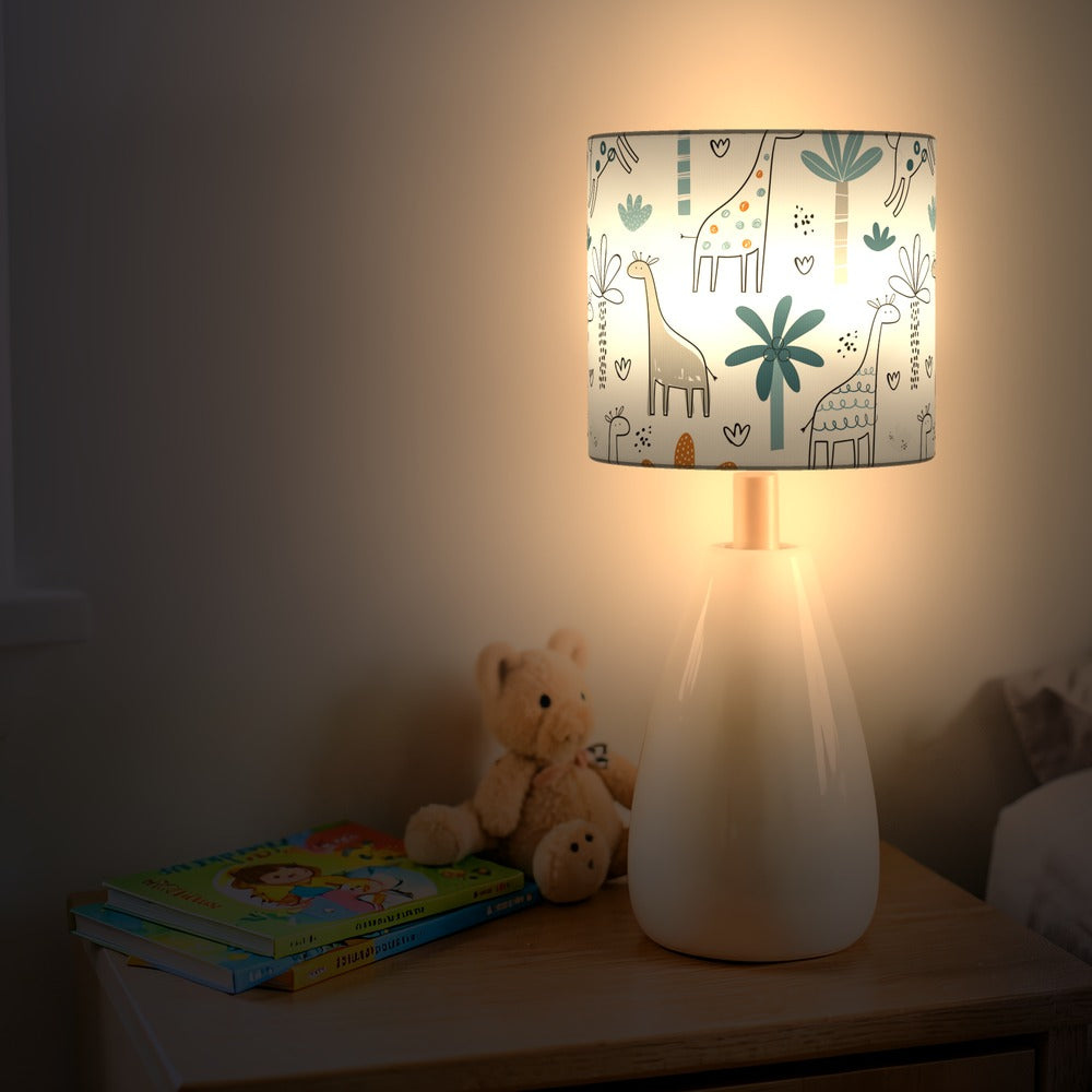Whimsical Giraffe and Tree Pattern lampshade