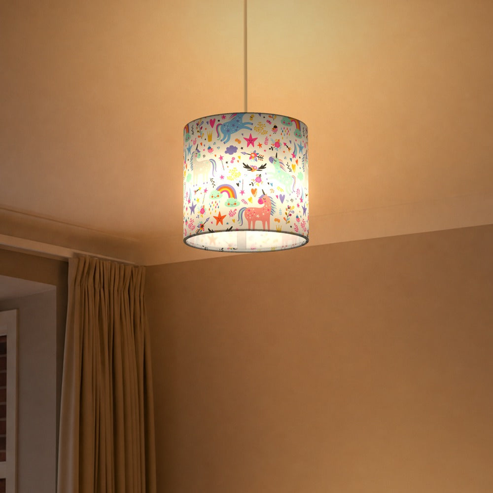 Magical Unicorn Pink Blue lampshade