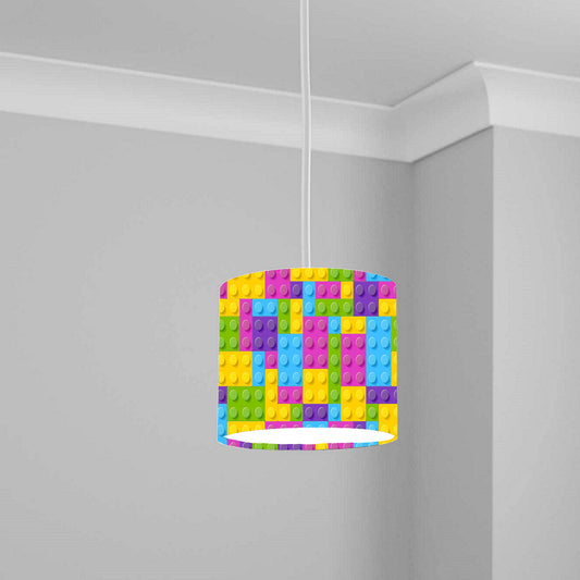 Colorful Building Blocks Ceiling Lampshade Lightshade for Kids Room - 20cm x 18.5cm