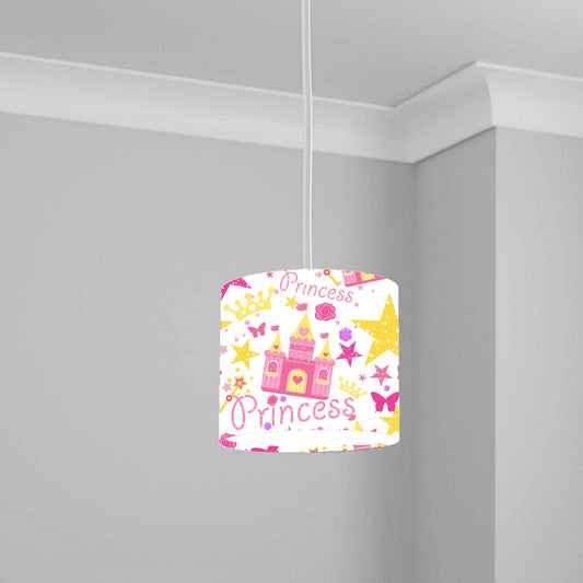Pink Princess Castle Ceiling Lampshade Lightshade for Nursery - 20cm x 18.5cm