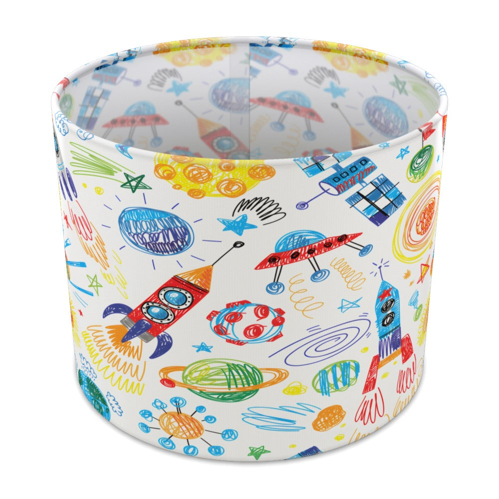 Colorful Space Rocket Drawing lampshade - 25cm Table