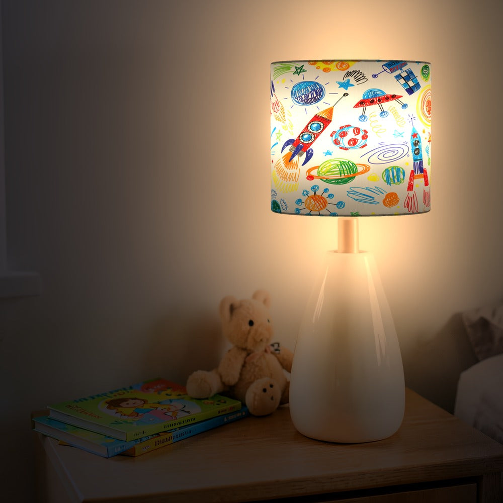 Colorful Space Rocket Drawing lampshade