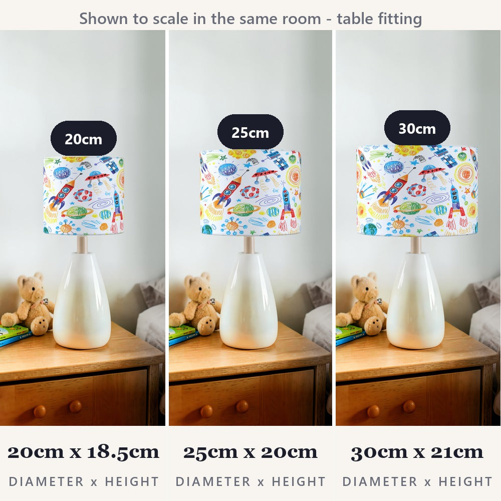 Colorful Space Rocket Drawing lampshade