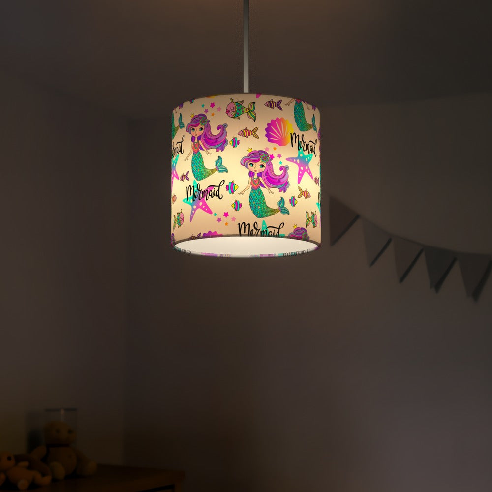 Colorful Mermaid and Seashell lampshade