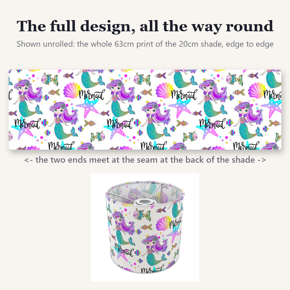 Colorful Mermaid and Seashell lampshade