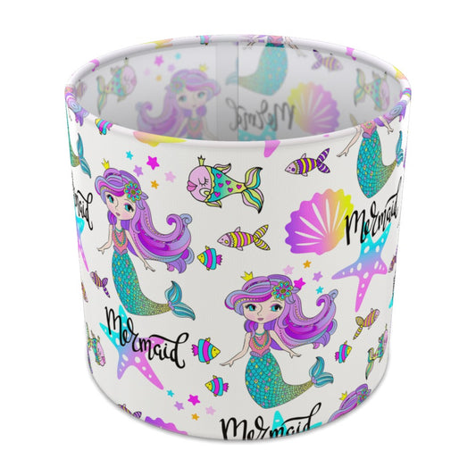 Colorful Mermaid and Seashell lampshade - 20cm Table