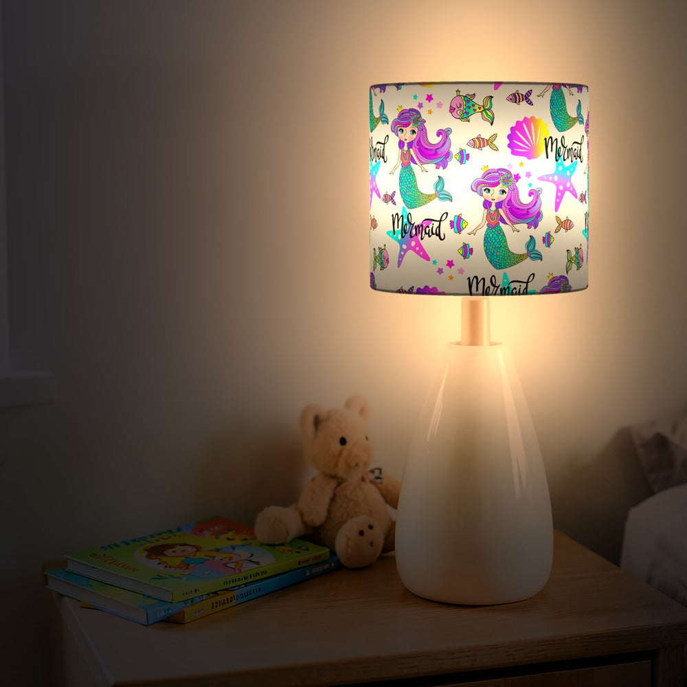Colorful Mermaid and Seashell lampshade