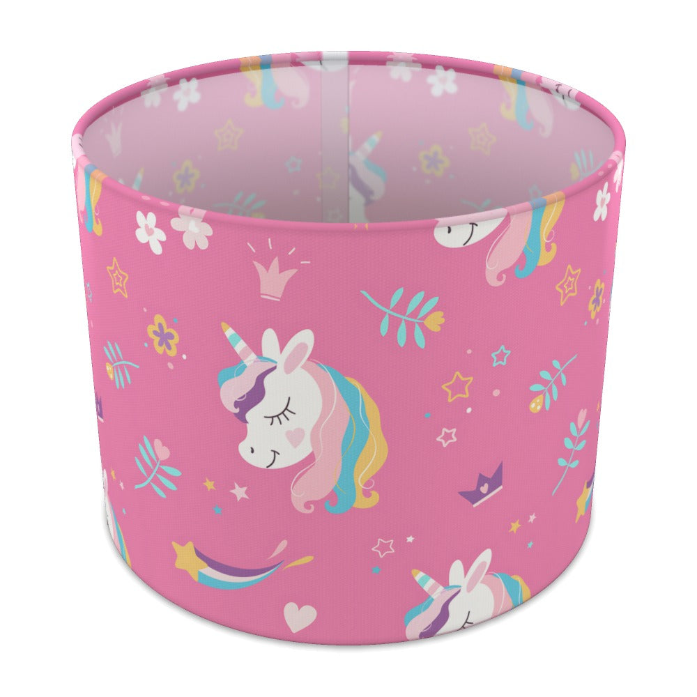 Pink Unicorn and Flowers lampshade - 25cm Table