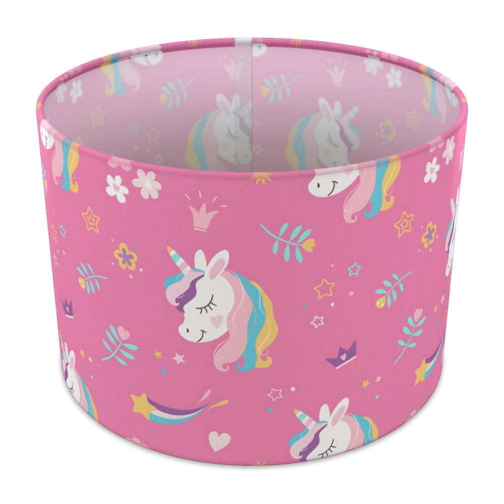 Pink Unicorn and Flowers lampshade - 30cm Table