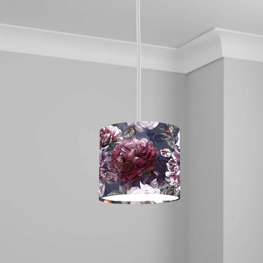 Elegant Dark Floral Ceiling Lampshade Lightshade for Room - 20cm x 18.5cm