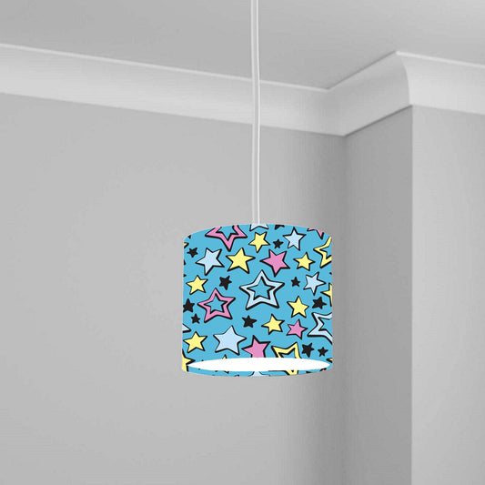 Colorful Star Pattern Ceiling Lampshade Lightshade for Nursery - 20cm x 18.5cm