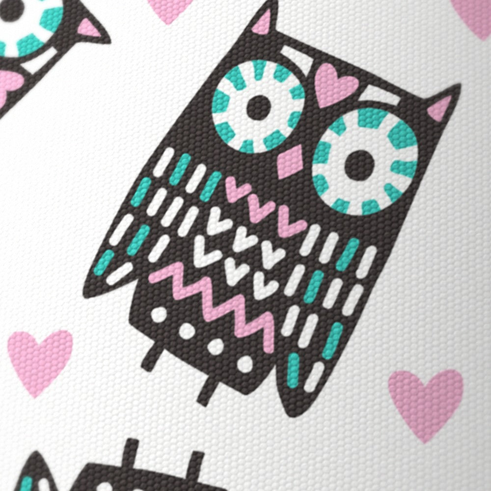 Pink and Teal Owl Heart Pattern lampshade