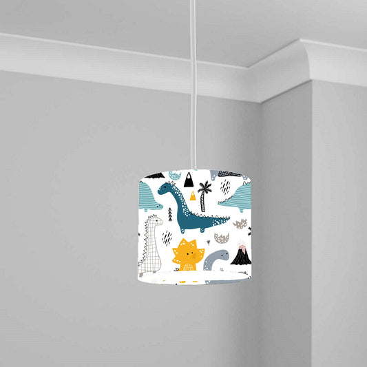 Multicolored Dinosaur Print Ceiling Lampshade Lightshade for Kids Room - 20cm x 18.5cm
