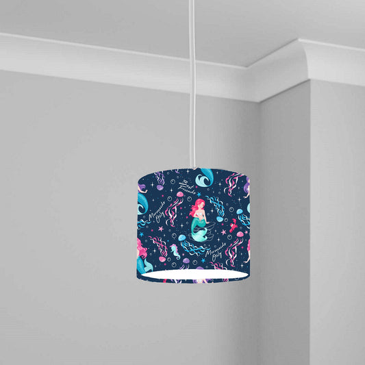 Enchanting Pink Mermaid Ceiling Lampshade Lightshade for Nursery - 20cm x 18.5cm