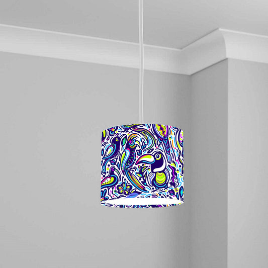 Psychedelic Toucan Pattern Ceiling Lampshade Lightshade for Room - 20cm x 18.5cm