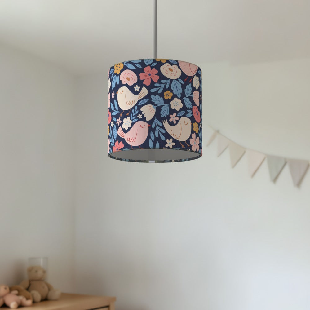 Floral Sleeping Birds lampshade