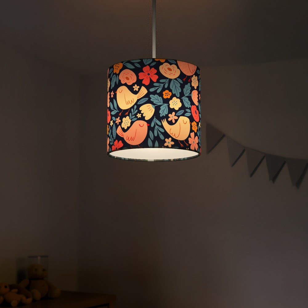 Floral Sleeping Birds lampshade