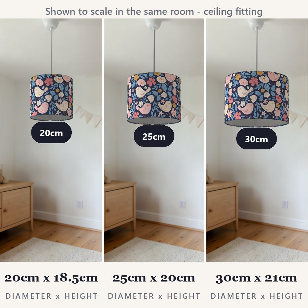 Floral Sleeping Birds lampshade