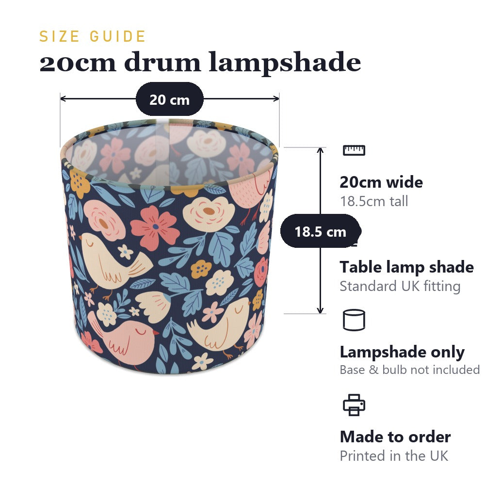 Floral Sleeping Birds lampshade