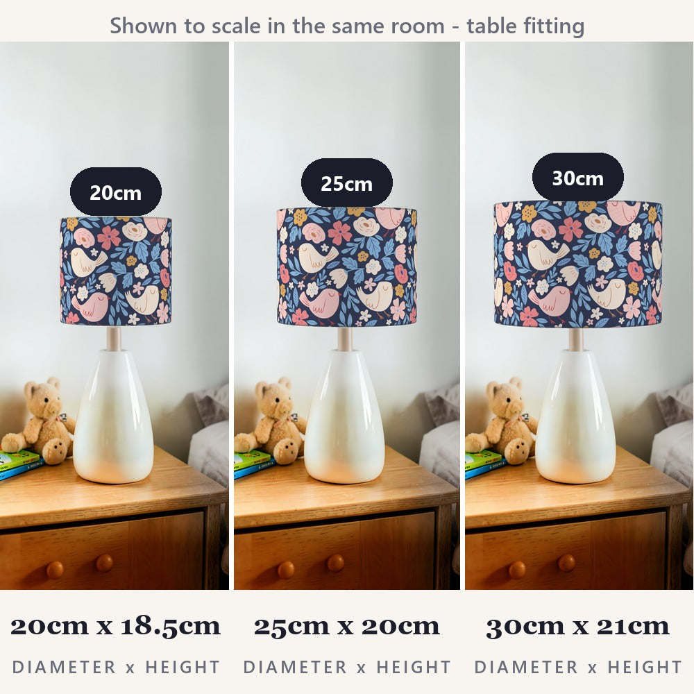 Floral Sleeping Birds lampshade