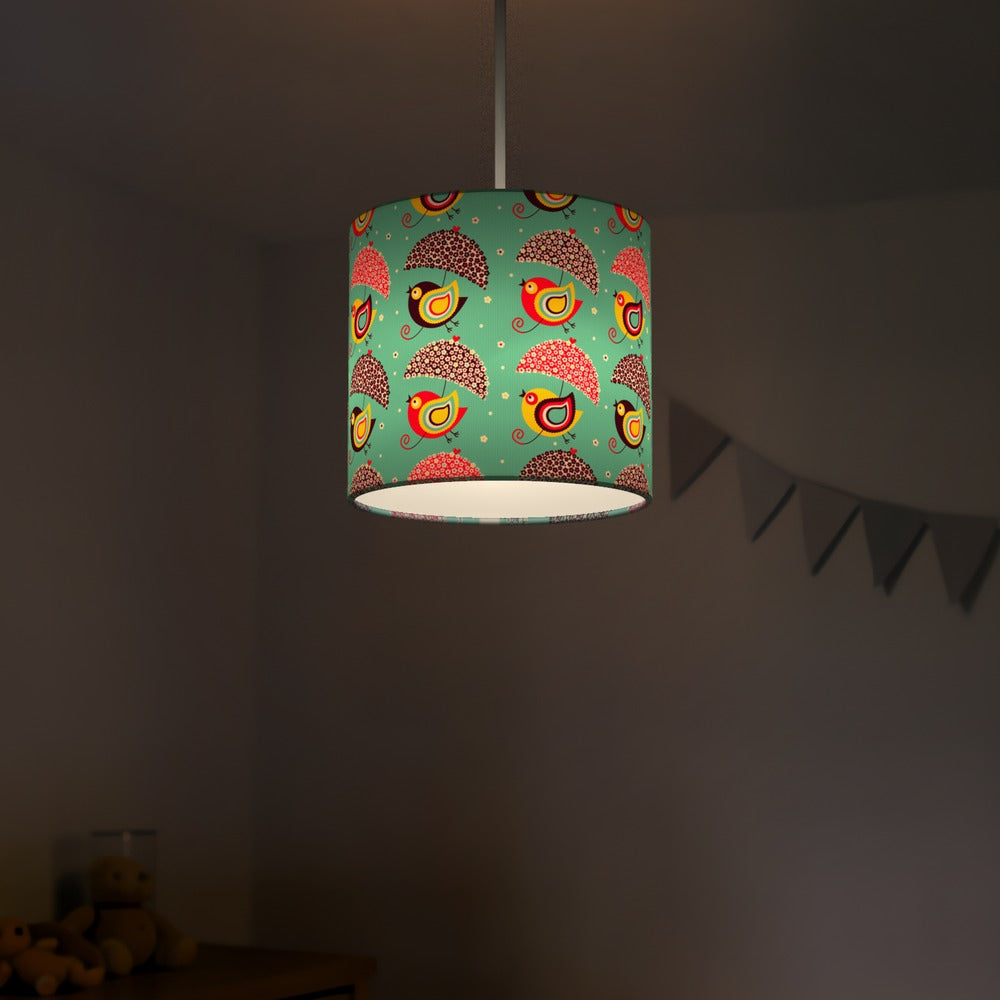 Colorful Bird and Umbrella Pattern lampshade