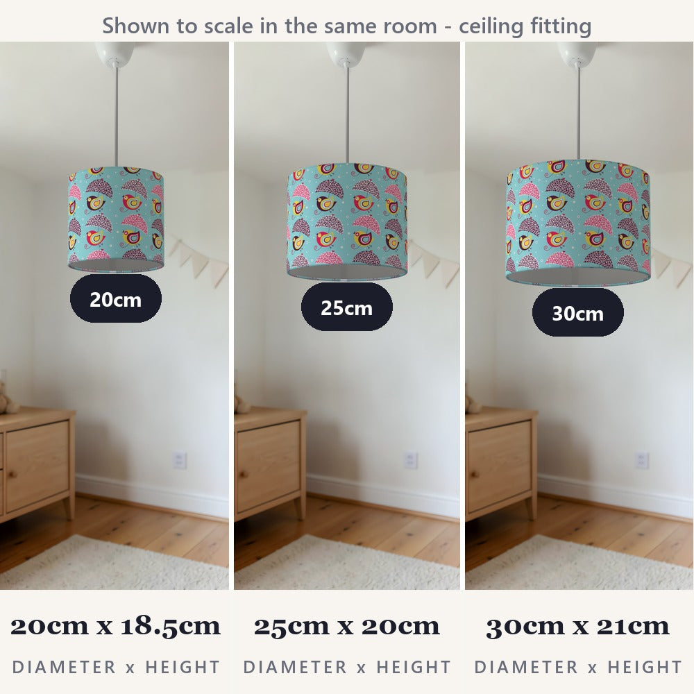Colorful Bird and Umbrella Pattern lampshade