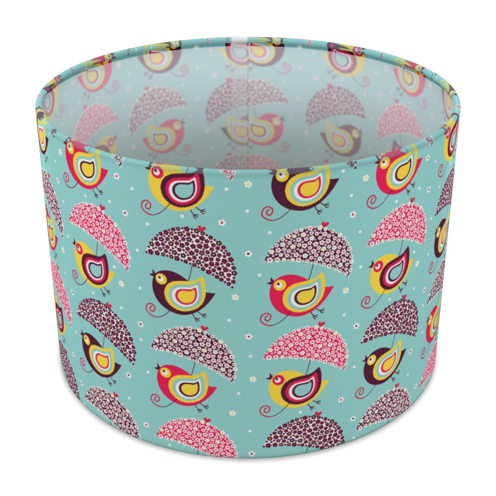 Colorful Bird and Umbrella Pattern lampshade - 30cm Table