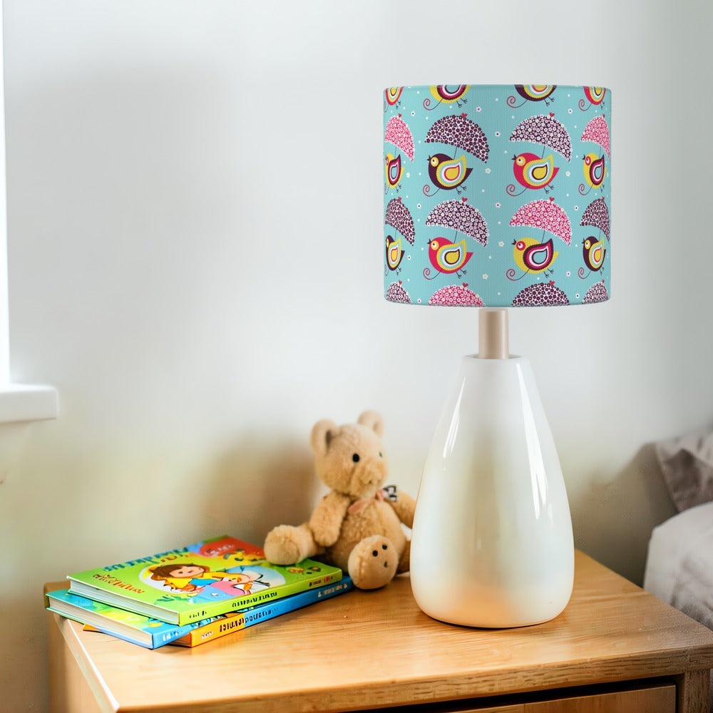 Colorful Bird and Umbrella Pattern lampshade