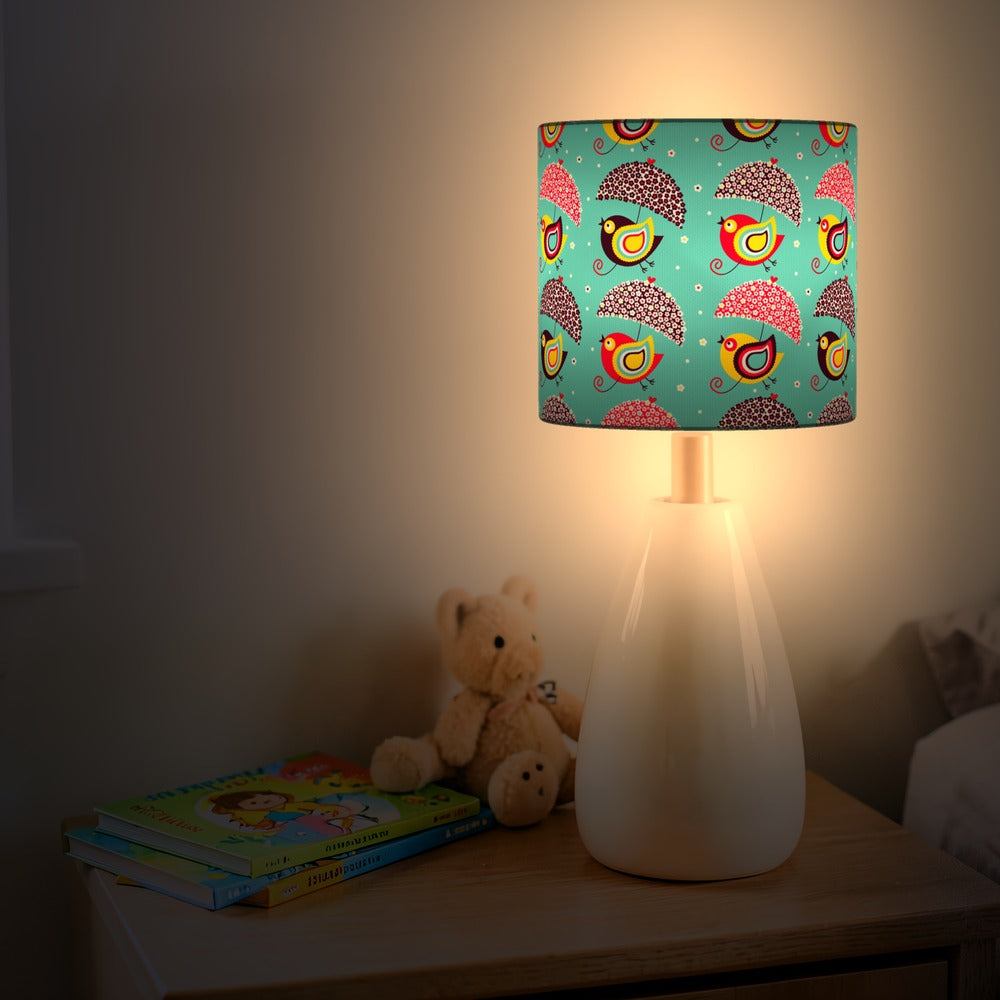 Colorful Bird and Umbrella Pattern lampshade