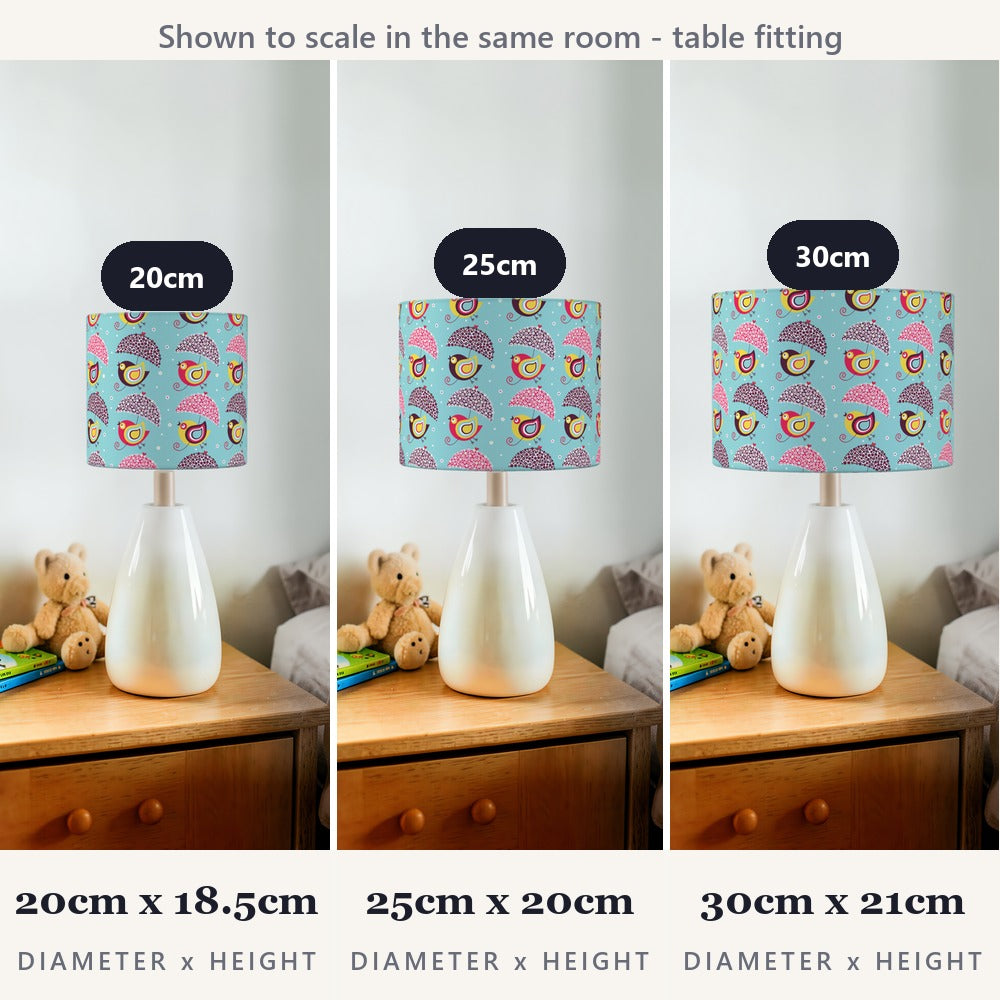 Colorful Bird and Umbrella Pattern lampshade