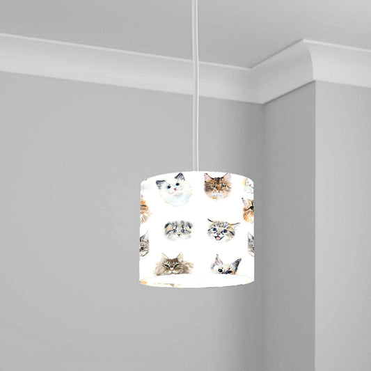 Cute Kitten Faces Ceiling Lampshade Lightshade for Nursery - 20cm x 18.5cm
