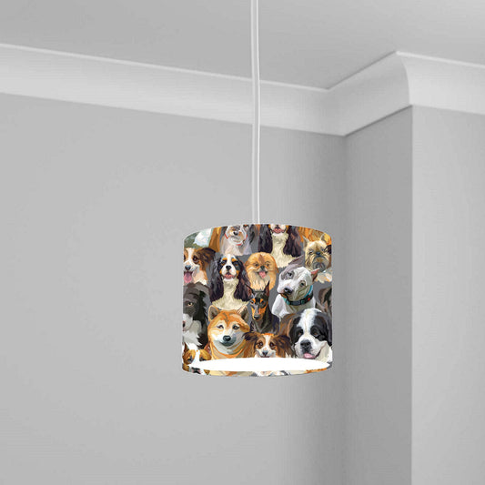 Adorable Dog Portraits Ceiling Lampshade Lightshade for Nursery - 20cm x 18.5cm