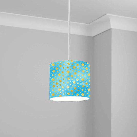 Blue Gold Star Pattern Ceiling Lampshade Lightshade for Room - 20cm x 18.5cm