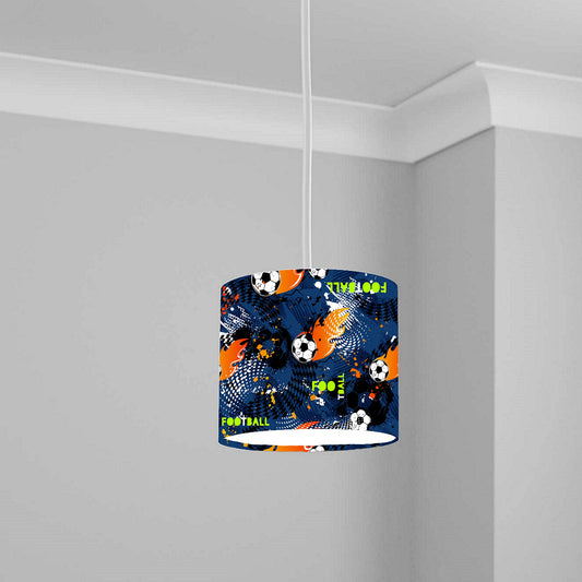 Blue Soccer Sports Theme Ceiling Lampshade Lightshade for Nursery - 20cm x 18.5cm